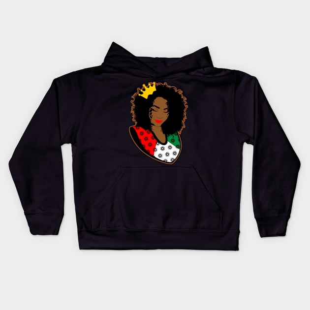 Afro Queen juneteenth jubilee celebration gift Kids Hoodie by BadDesignCo